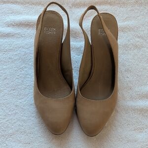 Eileen Fisher Beige Slingback Heels